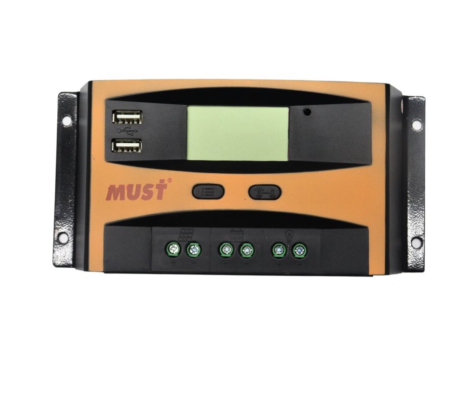 Controlador Carga 10A PWM 12-24V LCD Must Solar