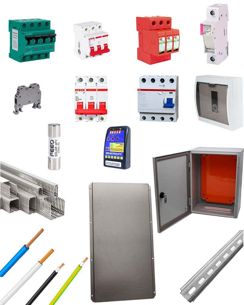 Kit Material Eléctrico 1.5KW 110V Protección MPPT 20A