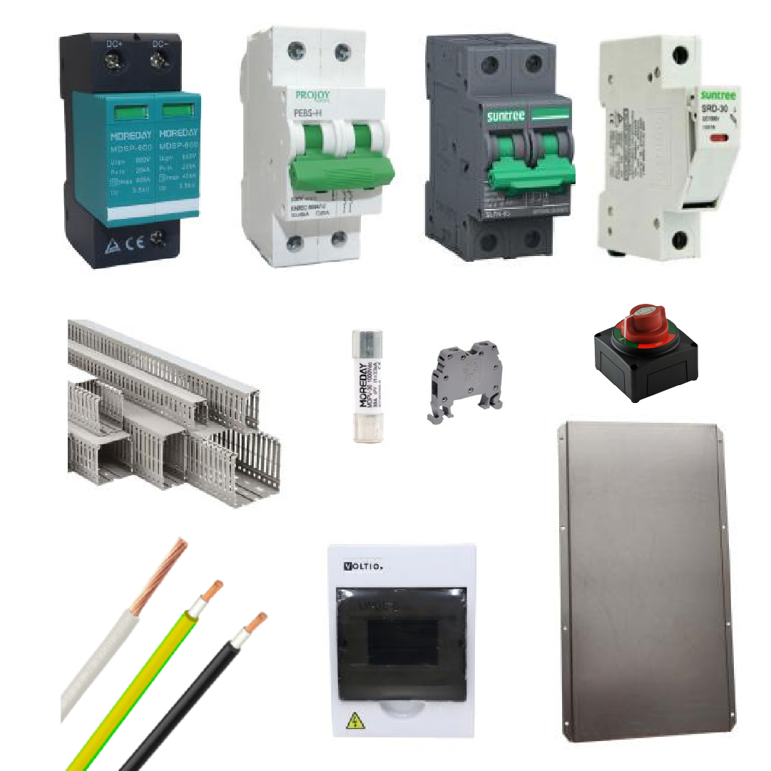 Kit Material Eléctrico 1.5KW 110V Protección MPPT 25A