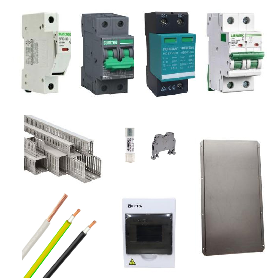 Kit Material Eléctrico 1.5KW 110VAC Protección MPPT 32A
