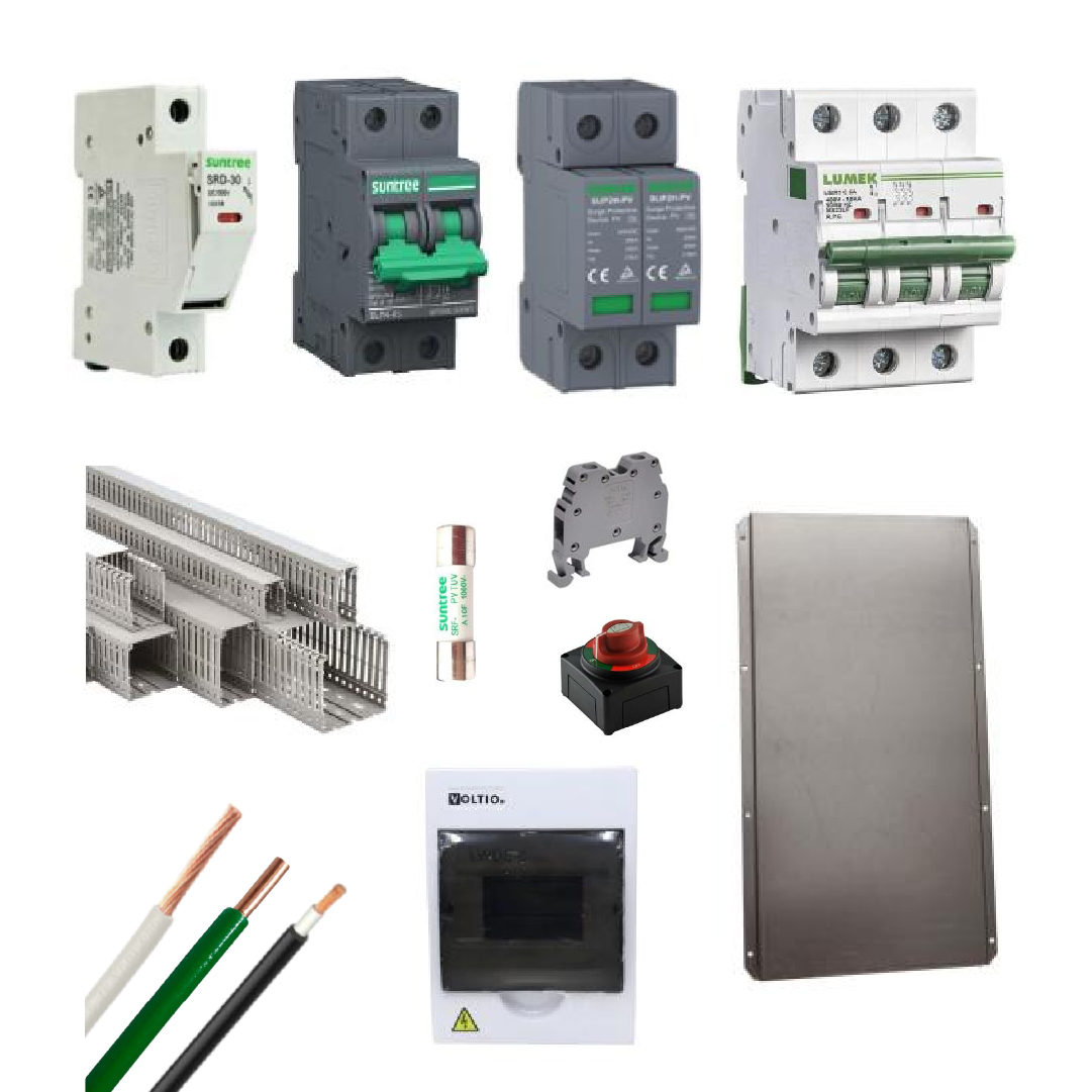 Kit Material Eléctrico 3KW 110VAC Protección MPPT 25A
