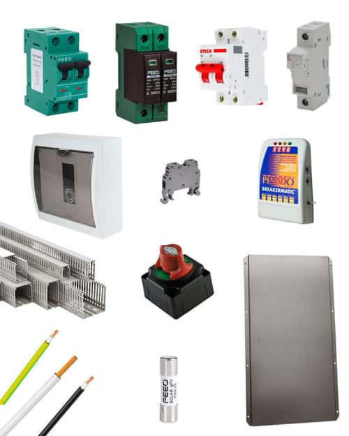 Kit Material Eléctrico 3KW110VAC Protección MPPT 25A