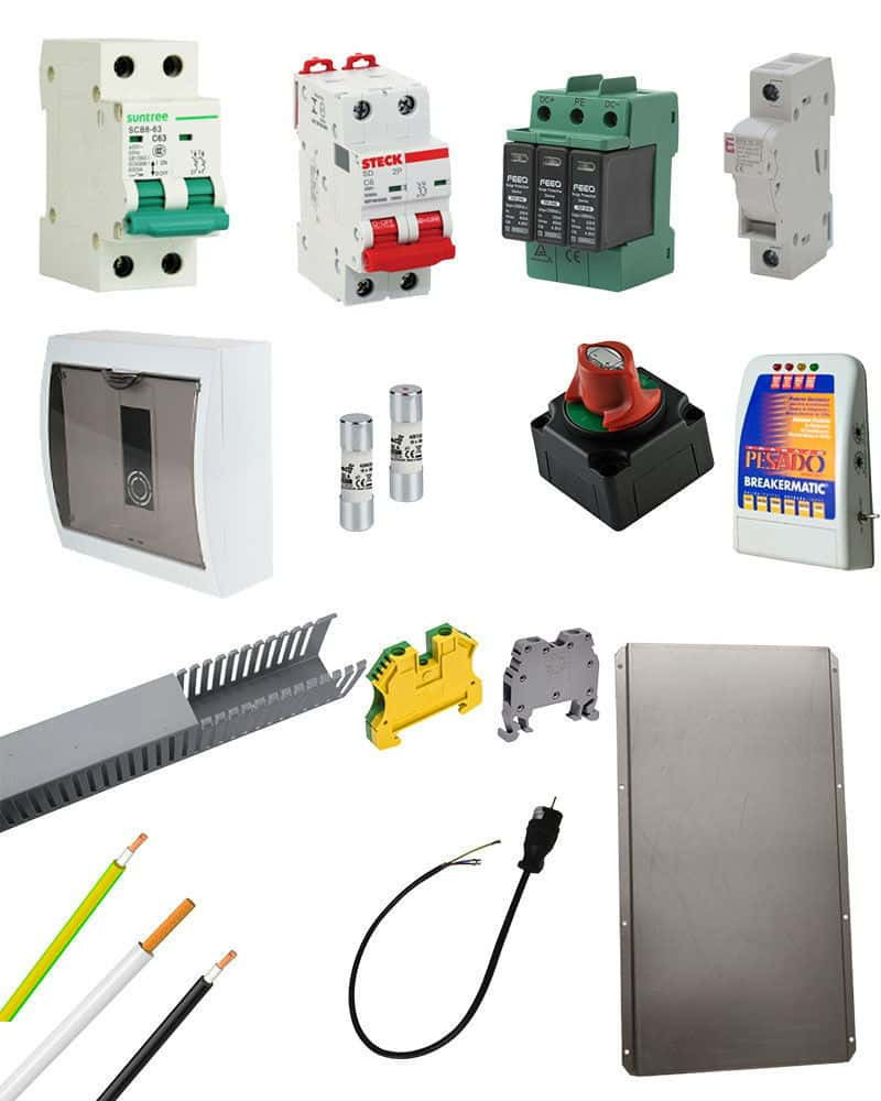 Kit Material Eléctrico 4KW 220VAC Protección MPPT 32A