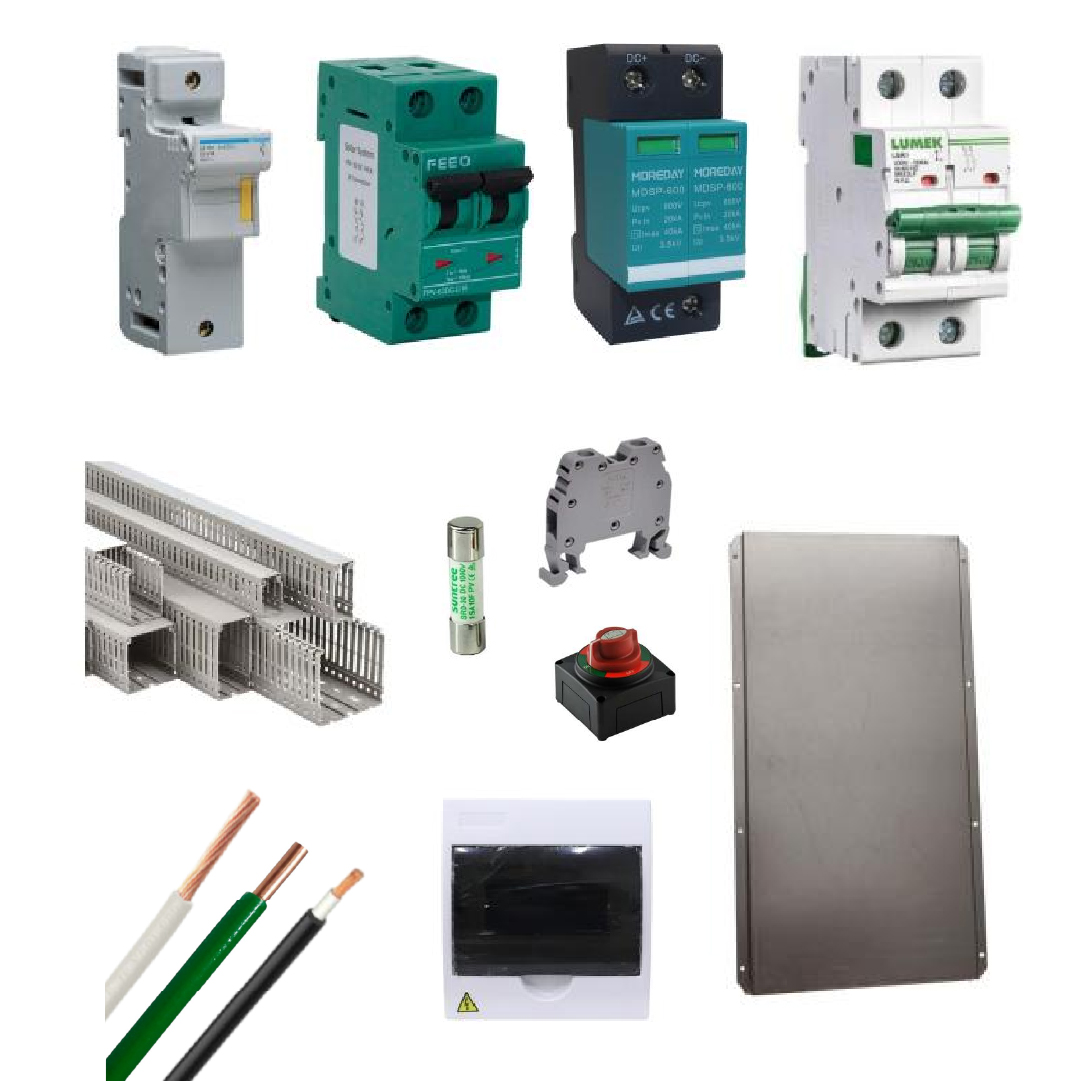 Kit Material Eléctrico 4KW 220VAC Protección MPPT 63A