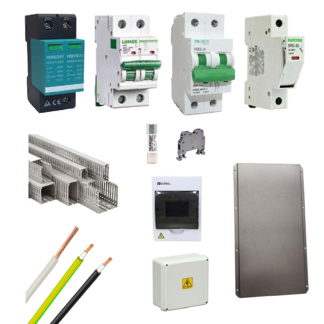 Kit Material Eléctrico 6.5KW 110VAC Protección MPPT 25A
