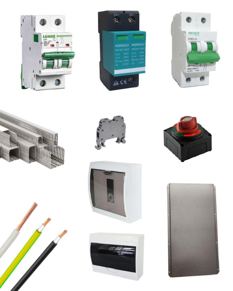 Kit Material Eléctrico 6.5KW 110VAC Protección MPPT 40A