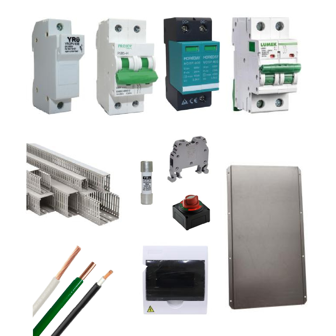 Kit Material Eléctrico 6KW/48V/220VAC Protección MPPT 32A