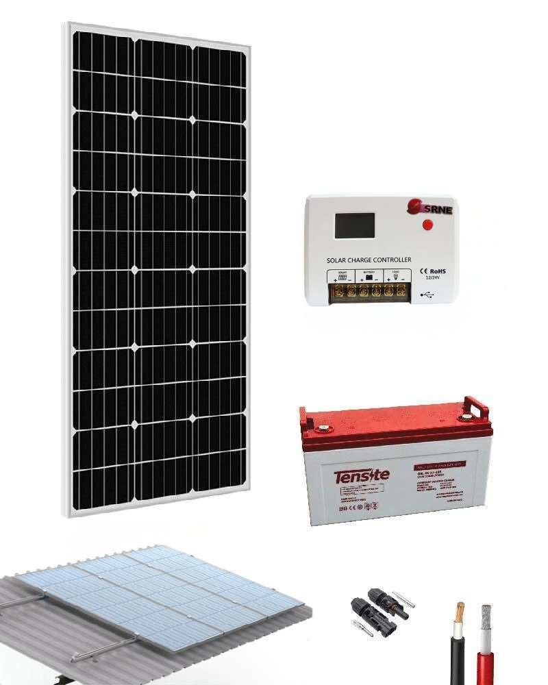 Kit Panel Solar 2520W/día 12V con Batería-Estructura