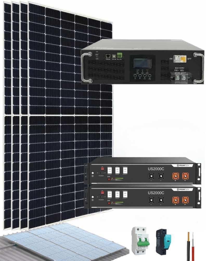 Kit Planta Solar para Casa de Campo Aislada 3000W 10980Wh/día PHVolt