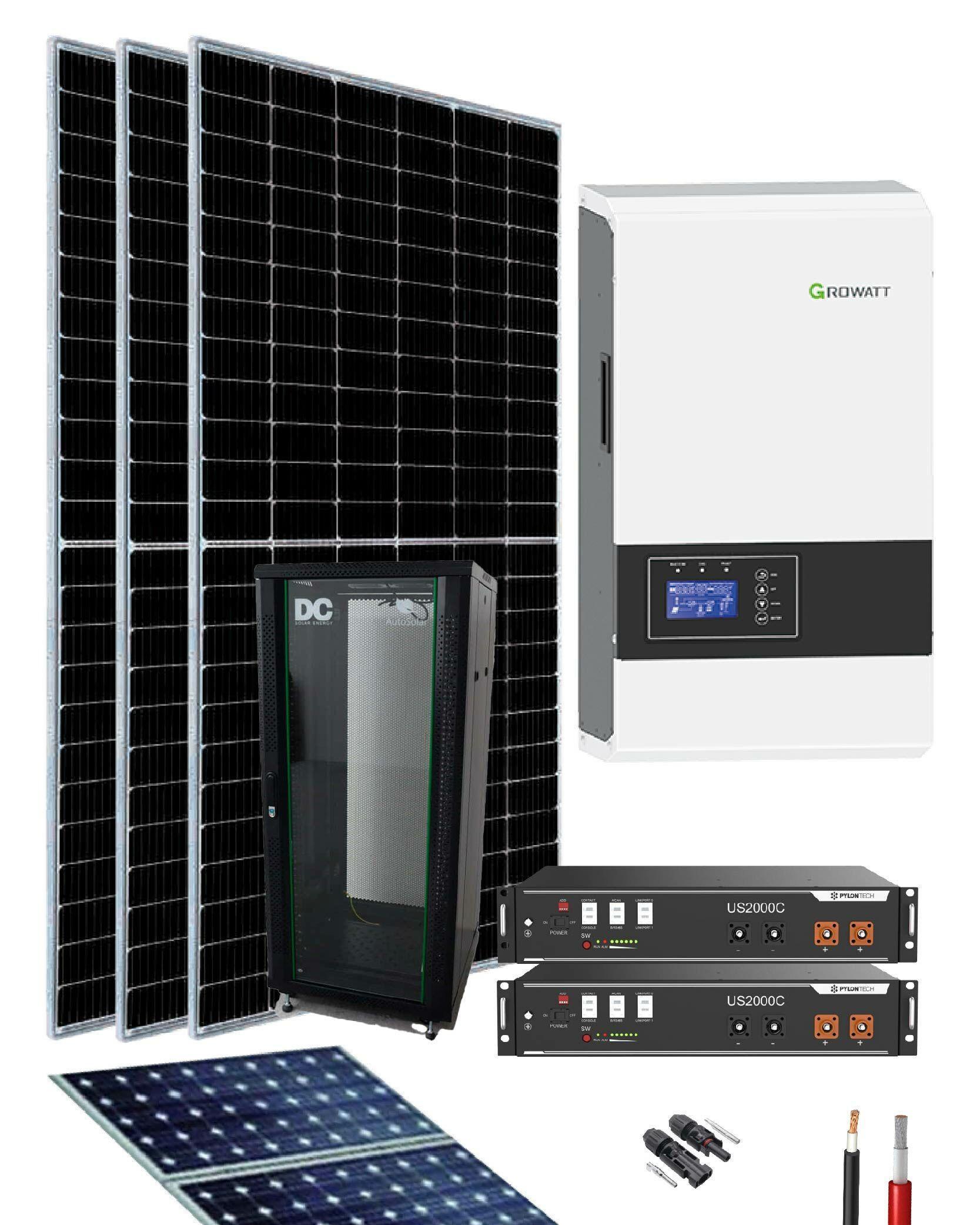 Kit Solar 12000W 48V 29120Wh/dia Bateria Litio
