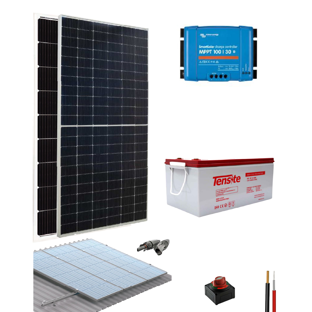 Kit Solar 2135W/día para Fin de Semana con Batería