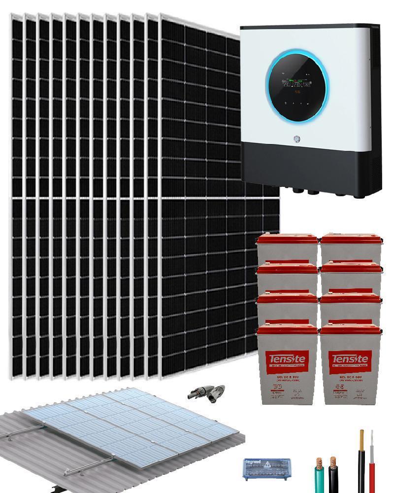 Kit Solar 6500W 48V 25620Whdía con Batería de Gel