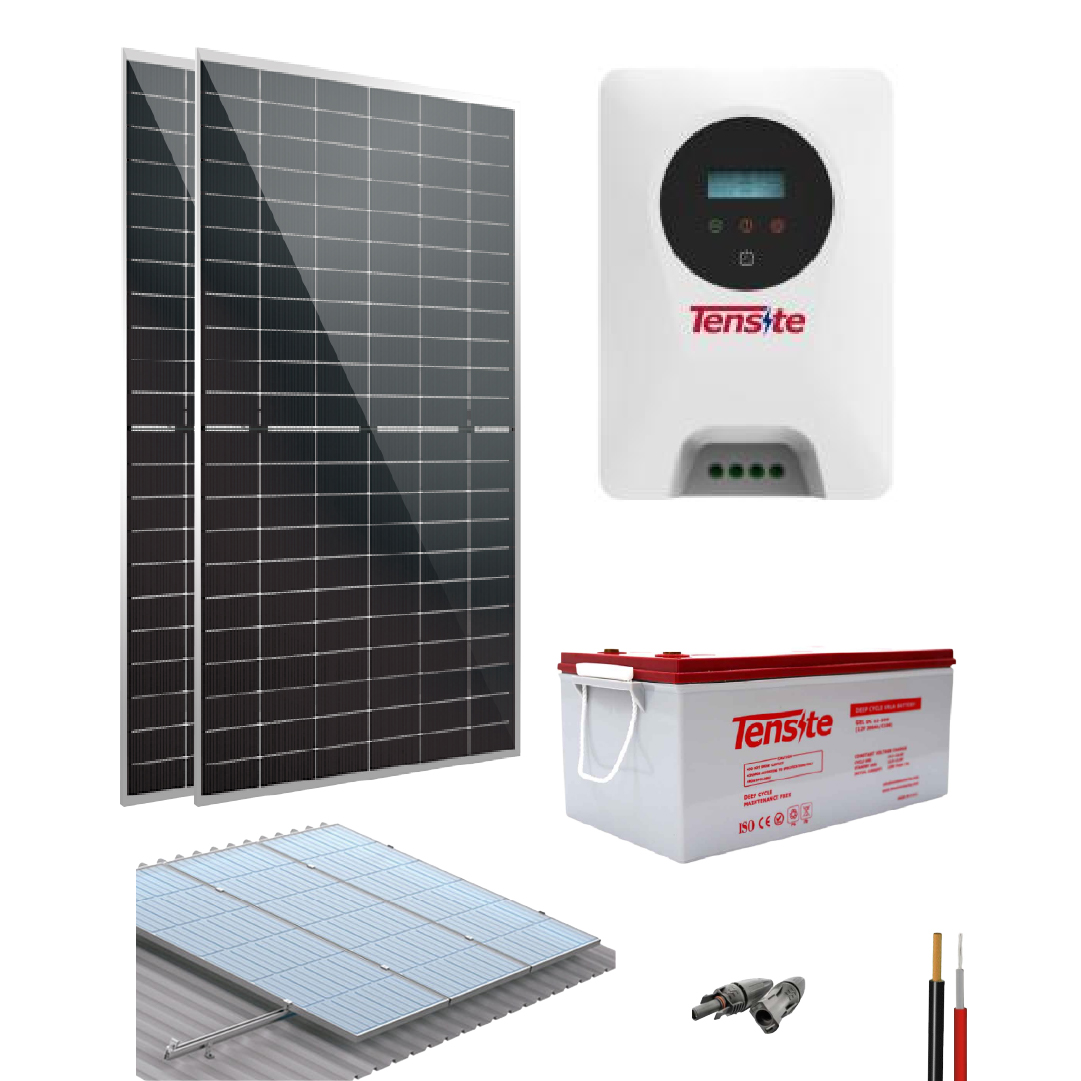 Kit Solar Aislado 12V con controlador Tensite 4340Wh/día