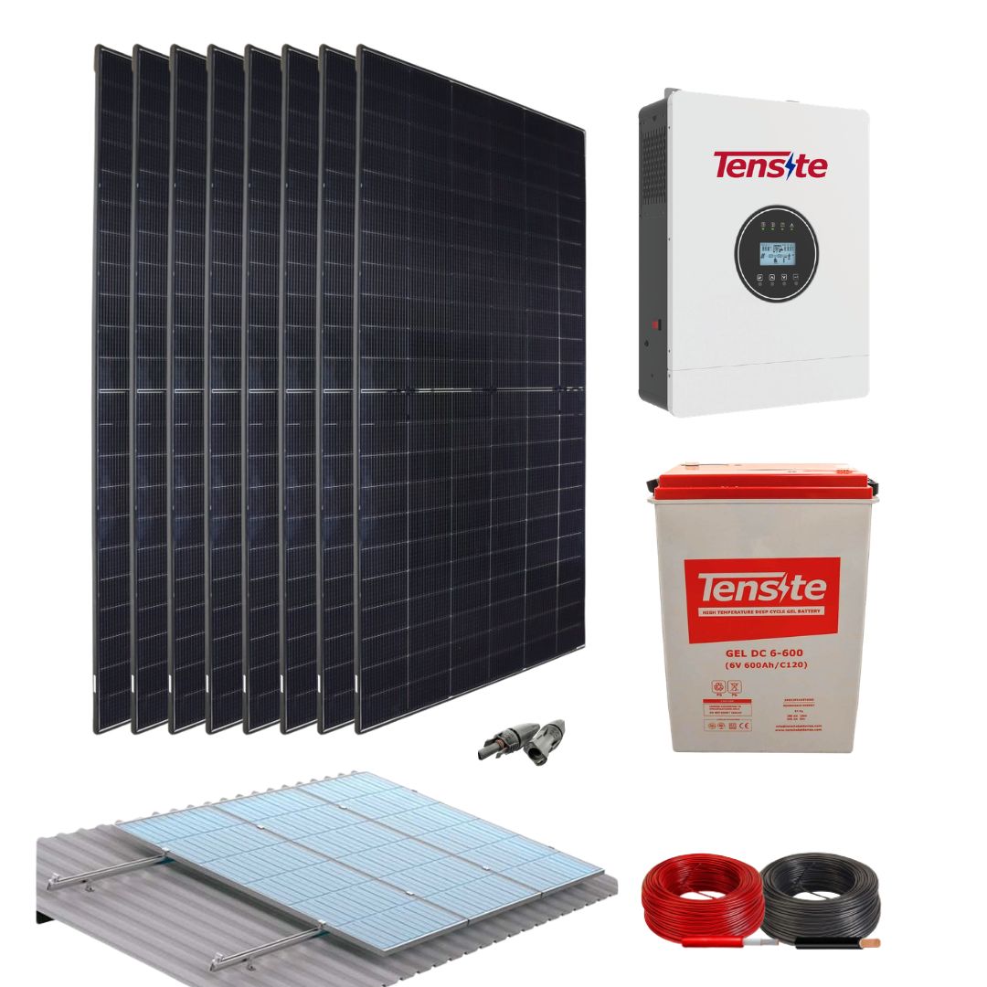 Kit solar aislado 5000W 48V 5676Wh/dia