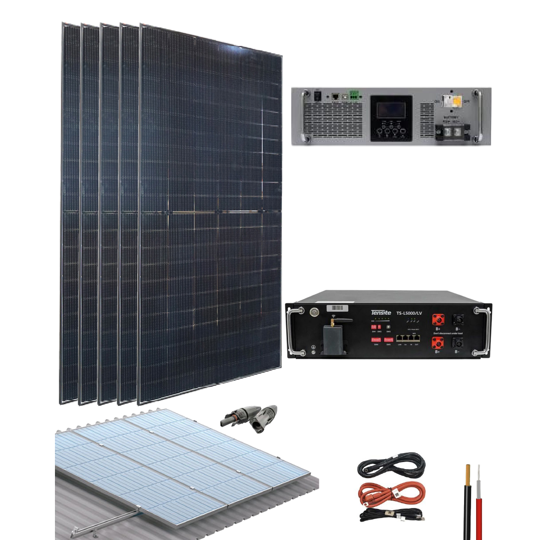 Kit Solar Aislado con batería de litio 3000W 4970Wh/día PHVolt