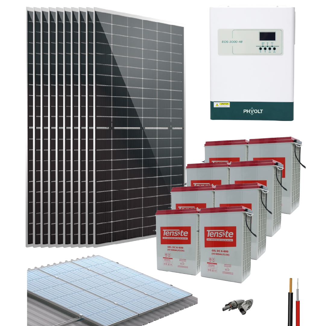 Kit Solar Aislado para casa 3000W 48V 24850Wh/día