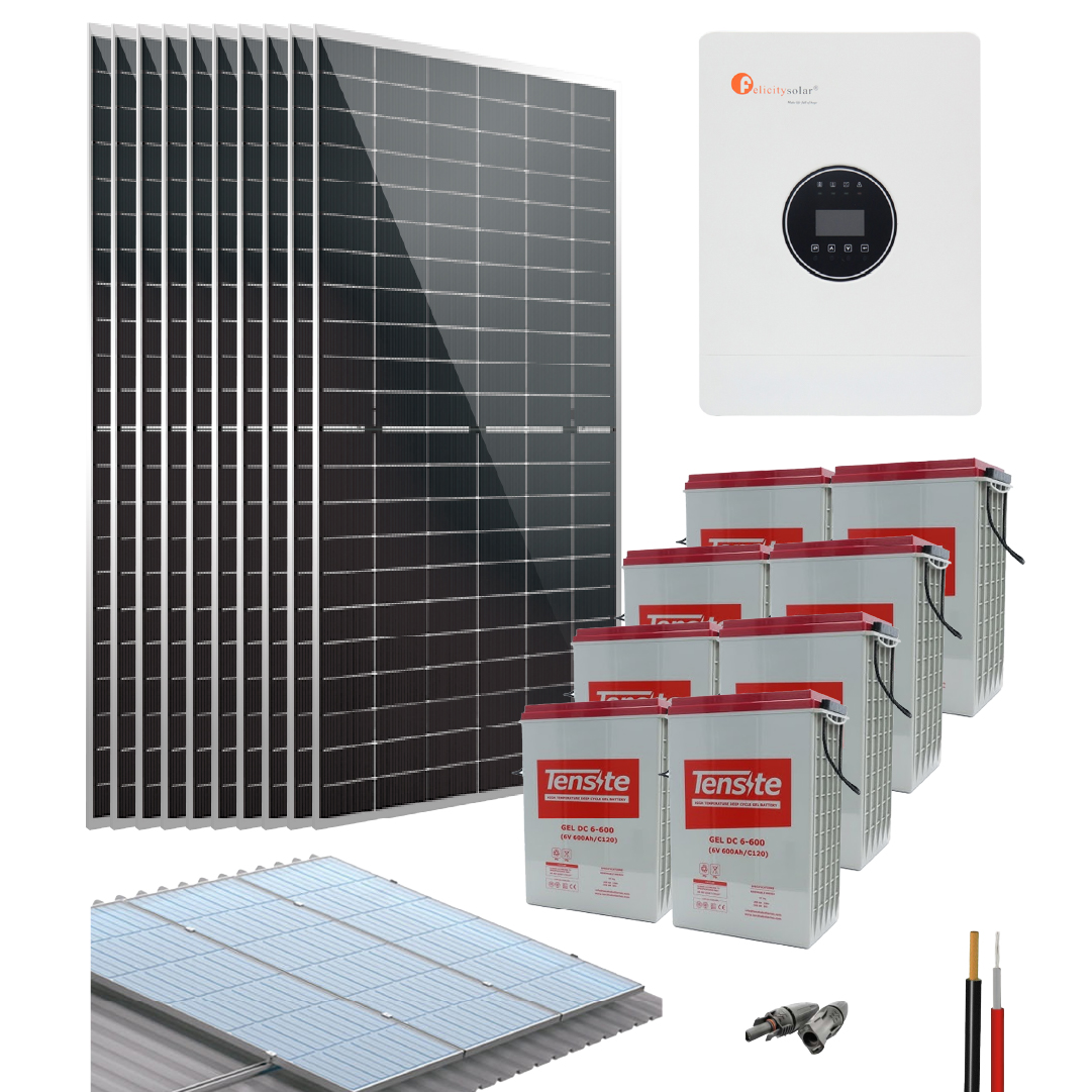 Kit Solar Aislado para casa 5000W 48V 21350Wh/dia