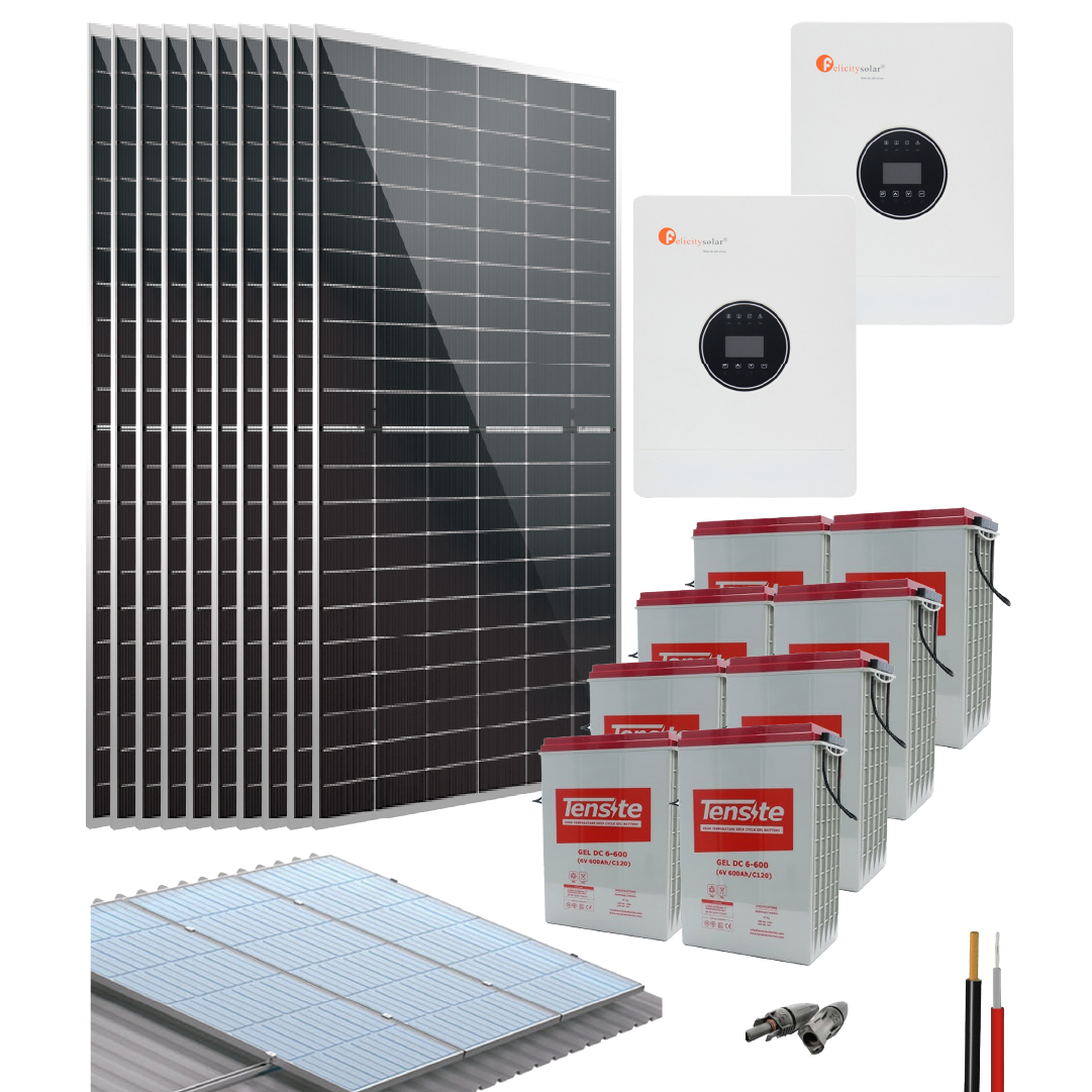 Kit Solar Aislado para finca 10000W 48V 24850Wh/dia Gel