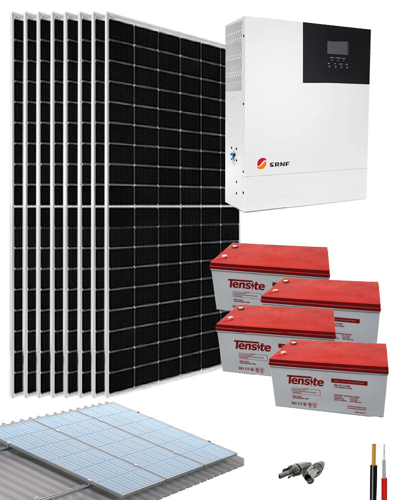 Kit Solar Casa de Playa 3000W 4970Wh/día SRNE