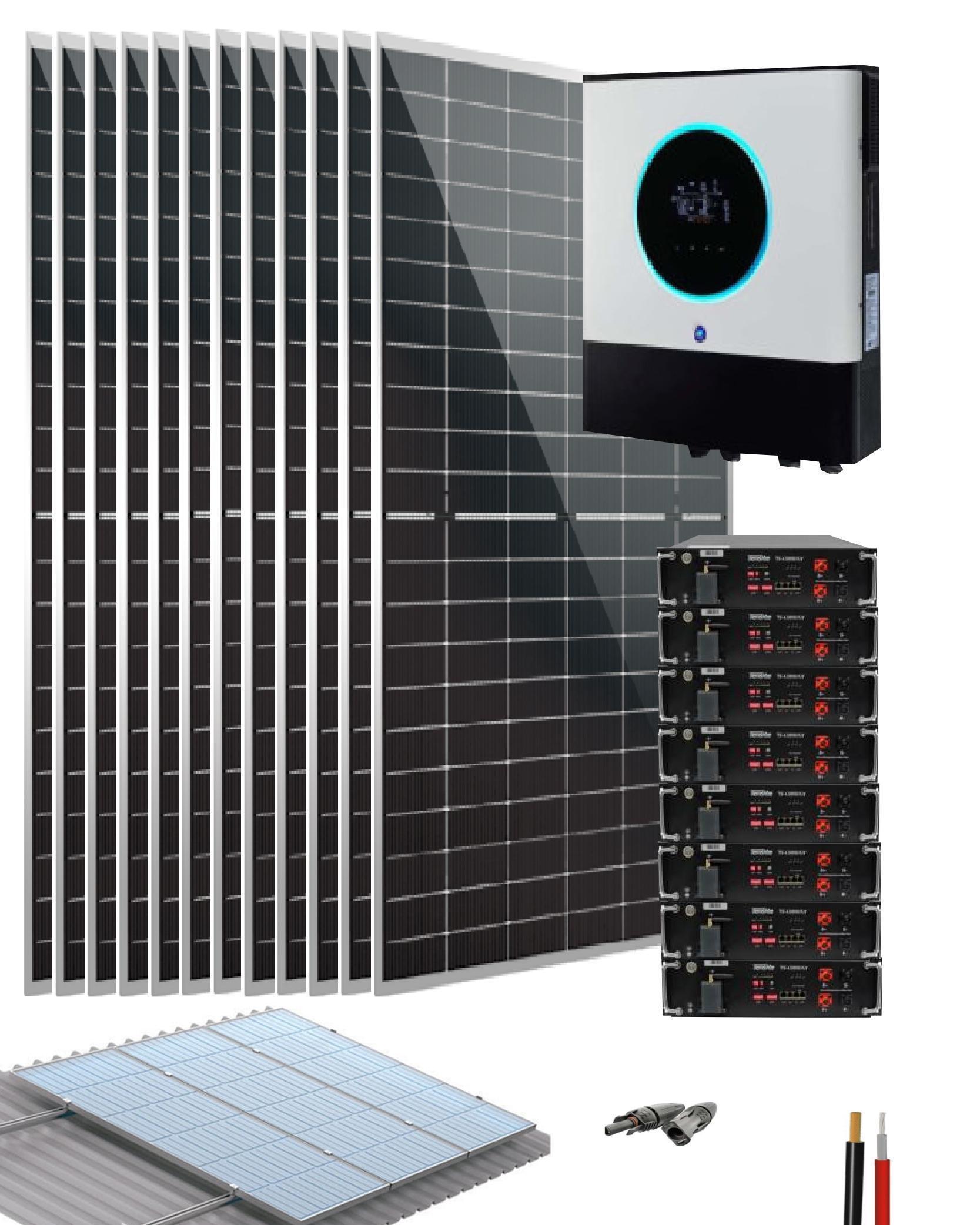 Kit Solar OFF- GRID Hibrido 6500W 24000Whdia