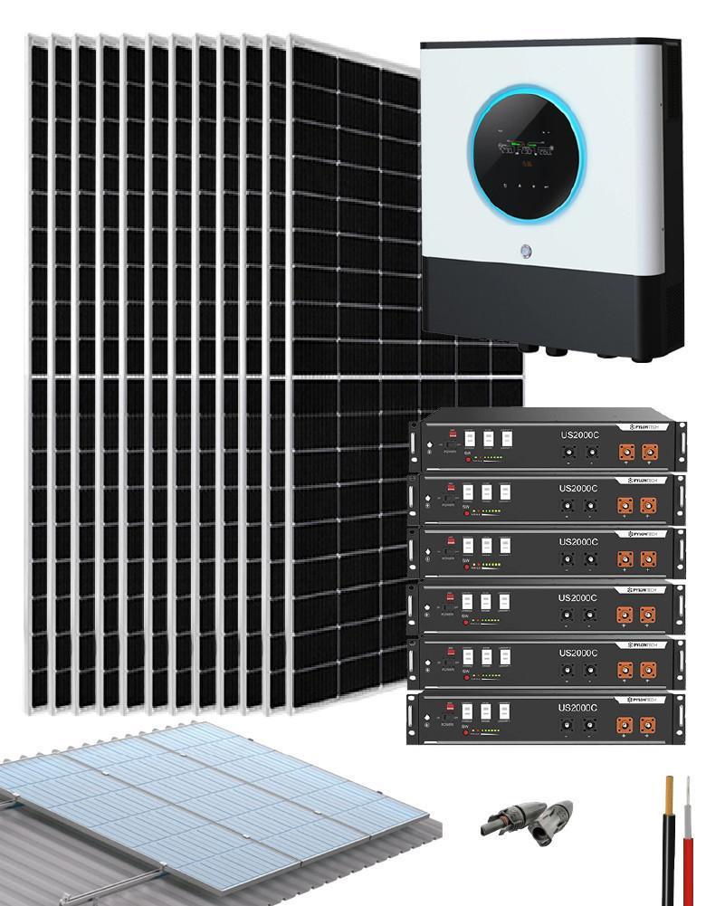 Kit Solar para planta solar 6500W 48V 34160Wh/día con Batería Litio