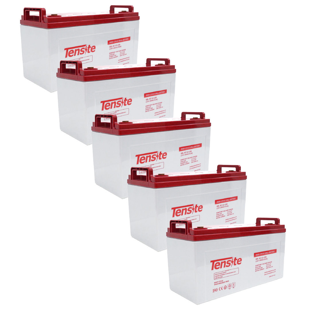 Pack 5 ud Baterías Bogotá de GEL 12V 150Ah Tensite