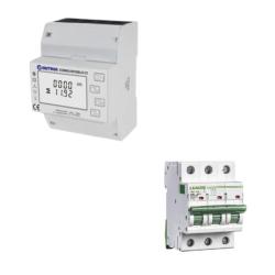 Pack Vatímetro Digital y Breaker AC 3X25A 400V-6KA